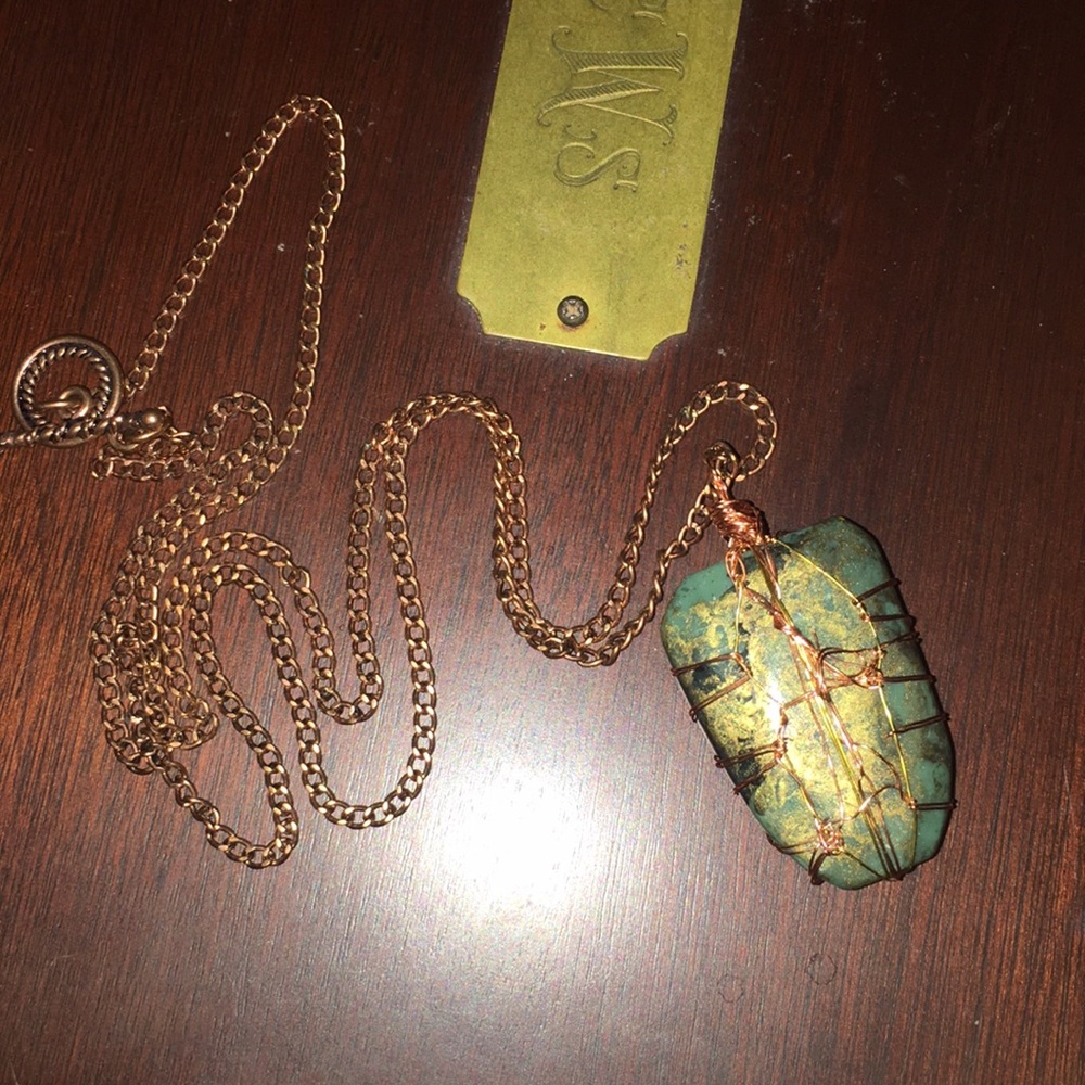 Long gem/ rock necklace